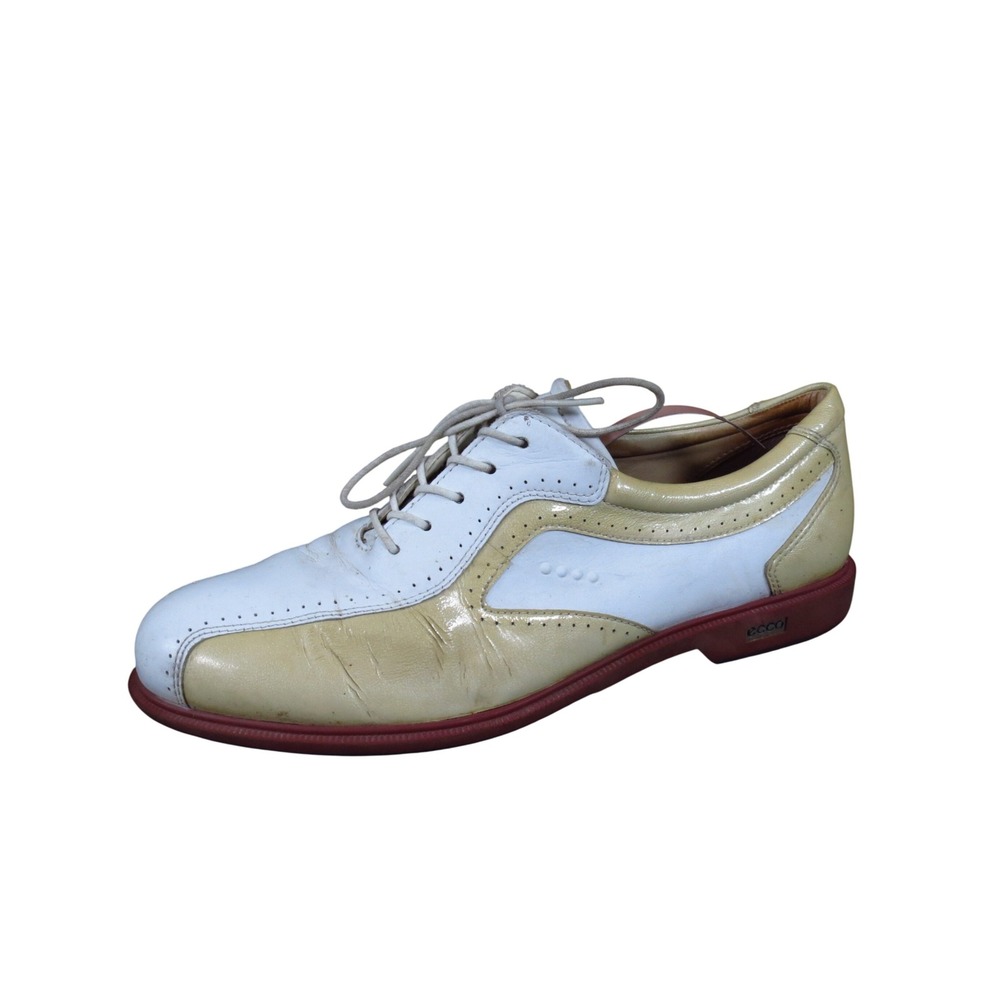 ECCO Hydromax Classic Hybrid Womens Golf Shoes Size 9.5 Athletic White Tan
